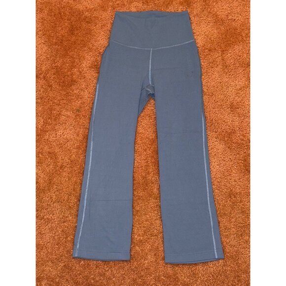 EXCELLENT Lululemon Groove Super-High-Rise Crop 23" Utility Blue Yoga Leggings 2 - Picture 9 of 10